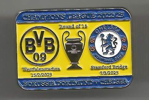 Pin Dortmund- Chelsea Champions League 2022-23 blau gelb